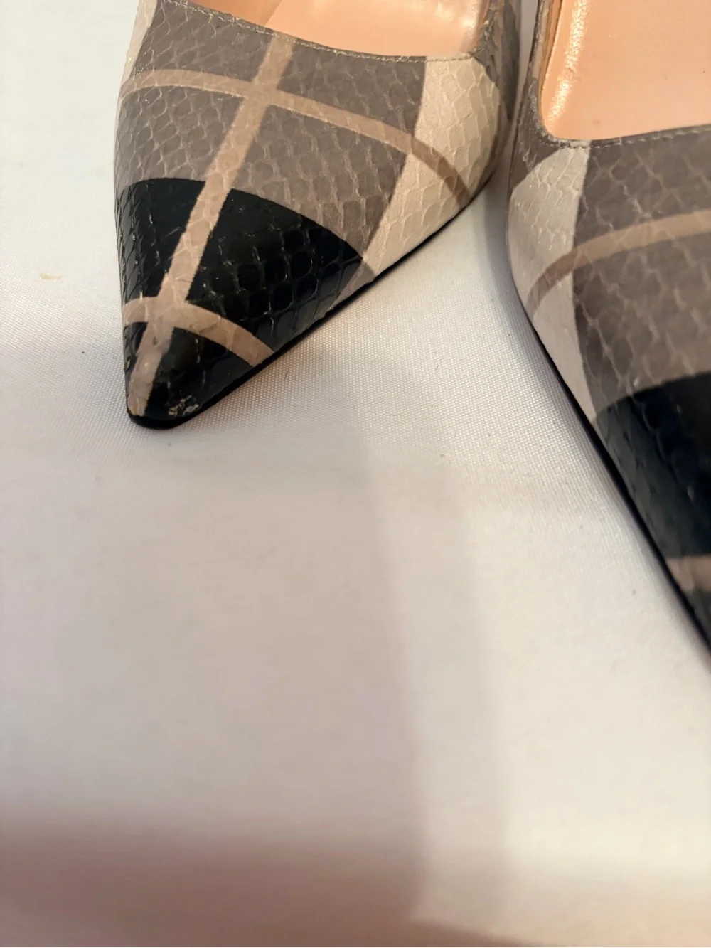 Kate Spade New York Licorice Plaid Snakeskin Stiletto Pumps